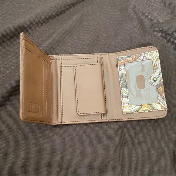 Sharif Genuine Brown Patent Leather Wallet with front embellishment - Picture 3 of 15